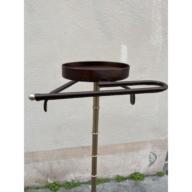 Stitched Leather Valet de Nuit by Jacques Adnet, 1950s For Sale - Image 4 of 10