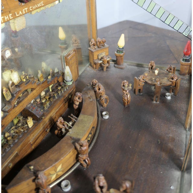 Early 20th Century American Prisoner Art Diorama Monkey Saloon Bar, 1890s For Sale - Image 5 of 12