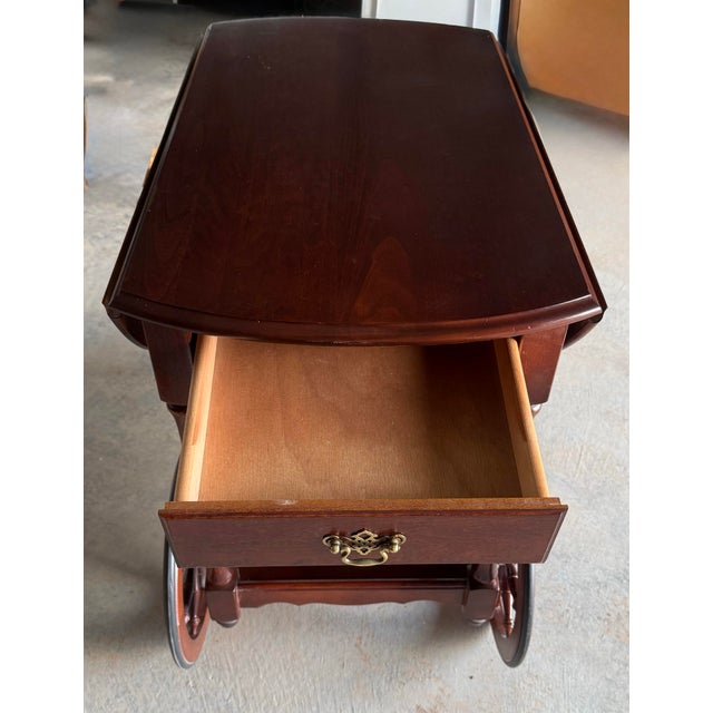 Late 20th Century Tea Trolley With Drop Leaf Sides For Sale - Image 11 of 12