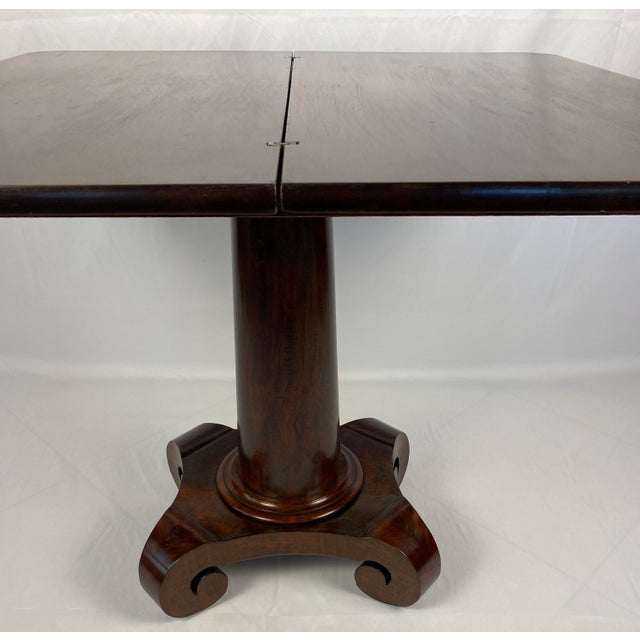 Early 19th Century Antique American Empire Style Mahogany Game Table For Sale - Image 5 of 12