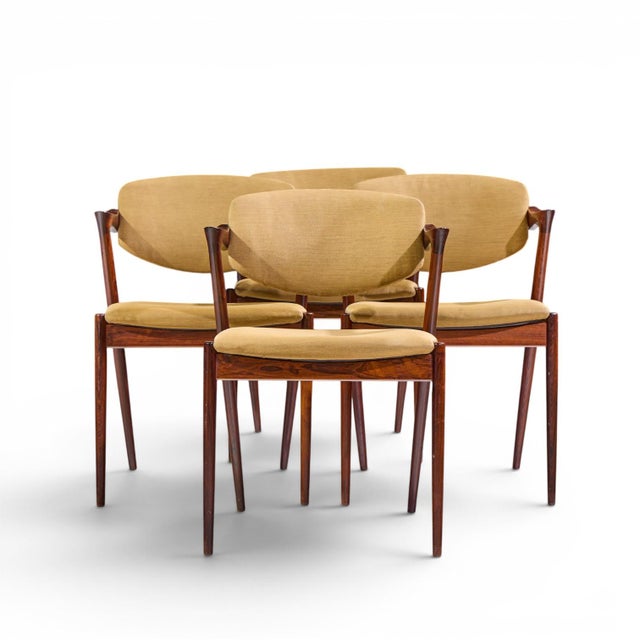 Kai Kristiansen Model 42 Mid Century Danish Rosewood Z Chairs - Set of 4 Each chair measures: 21 wide x 21 deep x 29.5...