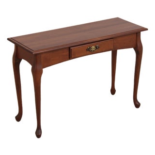 Amish Made Cherry Queen Anne Console Table W. Drawer For Sale