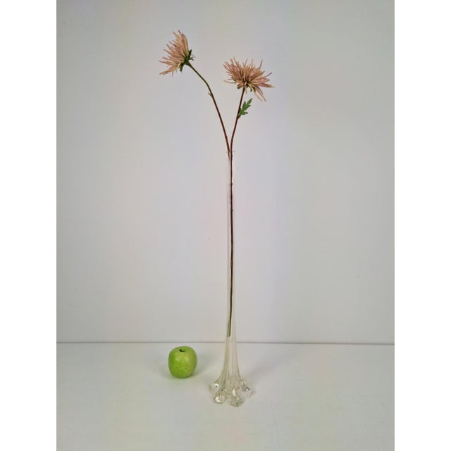 Art Nouveau French Gladioli Fluted Glass Vase, 1920s For Sale - Image 8 of 15