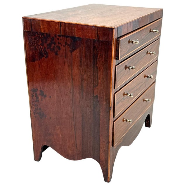 Brown Georgian Rosewood Miniature Chest of Drawers, 1820 For Sale - Image 8 of 12