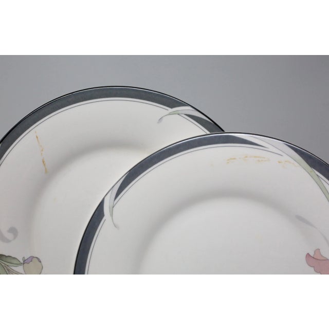 Vintage "Cafe Du Soir" Iris Flowers Dinnerware by Noritake - Set of 8 For Sale - Image 9 of 12