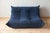 Textile Set of Blue Microfiber Togo 2- and 3-Seat Sofa by Michel Ducaroy for Ligne Roset For Sale - Image 7 of 8