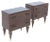 Mid-Century Italian Nightstands in Wood and Blue Glass, Set of 2 For Sale