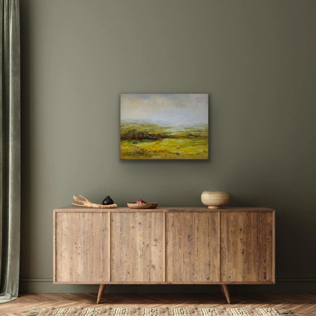 Yellow Contemporary Impressionistic Landscape Original Oil Painting For Sale - Image 8 of 12