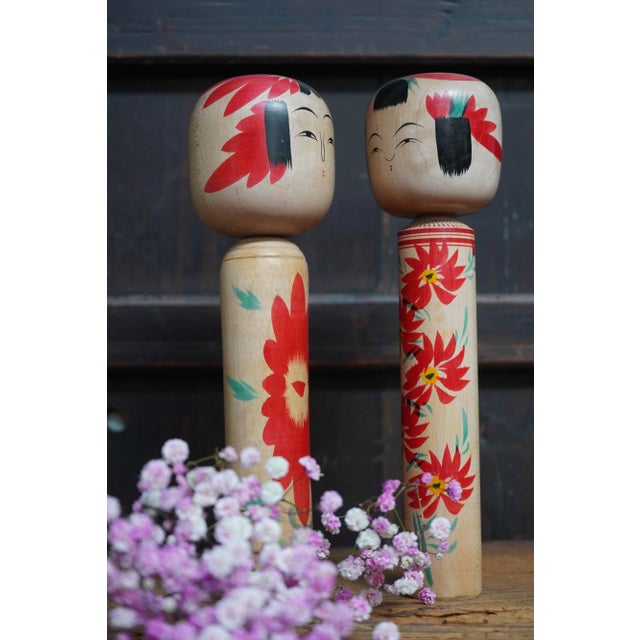 1960s Vintage Traditional Kokeshi, Japan, 1960s, Set of 2 For Sale - Image 5 of 7