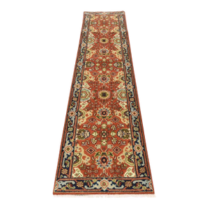 Heriz Runner 2’8” X 10’2” Red Wool Traditional Hand-Knotted Oriental Rug