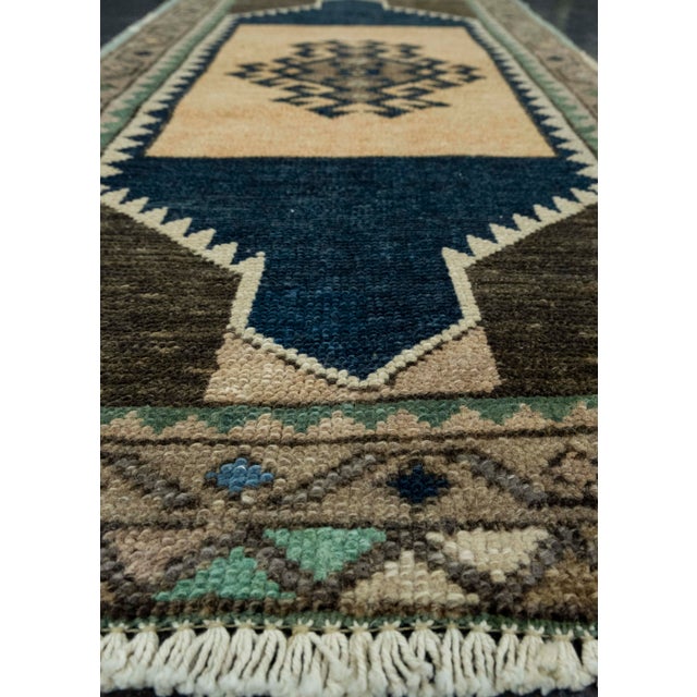 Turkish Turkish Mini Rug Oriental Hand Knotted Vintage Rug 1'8" x 3'2" #16219 For Sale - Image 3 of 8