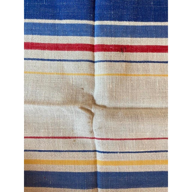 Pair of Vintage Linen Tea Towels, Multi-Color Stripes For Sale In Portland, OR - Image 6 of 6