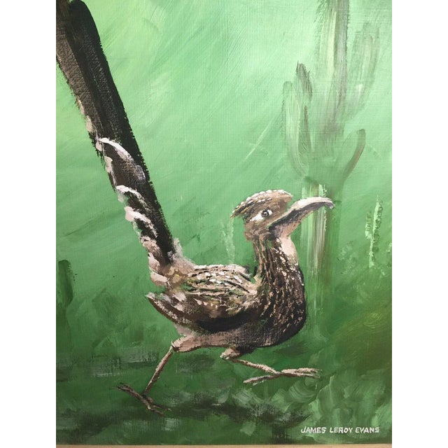 Contemporary Vintage 1970's Wildlife Acrylic on Cardboard Painting by James Leroy Evans For Sale - Image 3 of 5