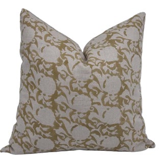 Fabdivine Handcrafted Block Print Cushion Cover 20x20 Inch Pure Linen-Zicron For Sale