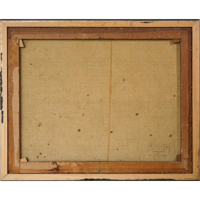 Gold Impressionist Artist, Town Scene, Mid-20th Century, Oil on Canvas For Sale - Image 8 of 9