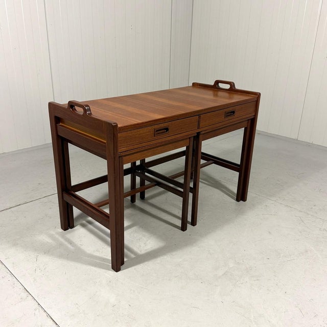 Skaraborgs Möbelindustri Teak Nesting Tables, Sweden, 1960s, Set of 3 For Sale - Image 6 of 15
