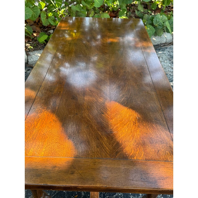 1980s Vintage Henredon Carved Walnut Writing Desk With Ball & Claw Style Legs, 76” For Sale - Image 5 of 10