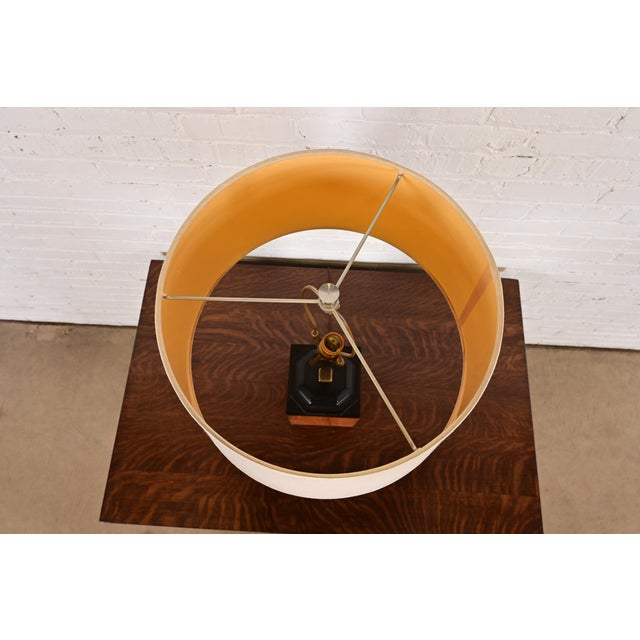 1960s Milo Baughman Style Mid-Century Modern Teak and Brass Table Lamp, Circa 1960s For Sale - Image 5 of 12