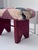 Wood Antique Primitive American Quilted Top Red Painted Solid Wood Low Stool For Sale - Image 7 of 11