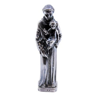 Silver Statuette of Saint Anthony For Sale