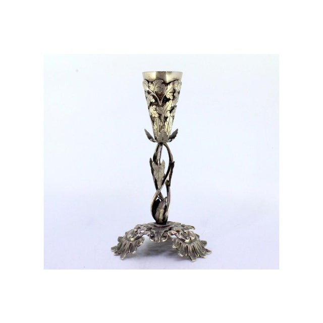 Silver Tripod-Shaped Silver Toothpick Holder with Vines Chalice For Sale - Image 8 of 9