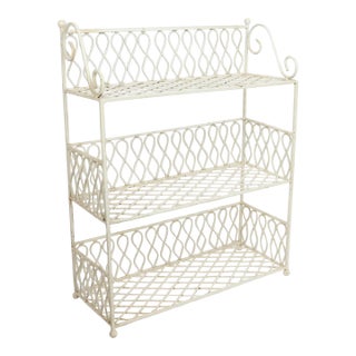 Vintage Iron 3-Tier Shelving Unit or Display Rack For Sale