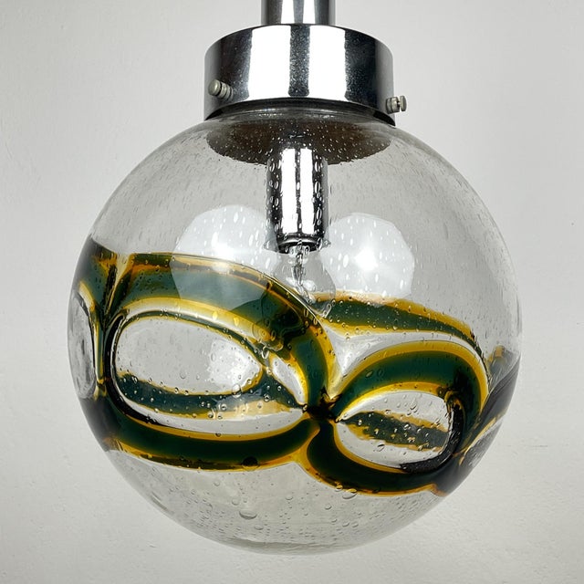 Large Vintage Swirled Murano Glass Pendant Lamp, 1970s For Sale - Image 15 of 18