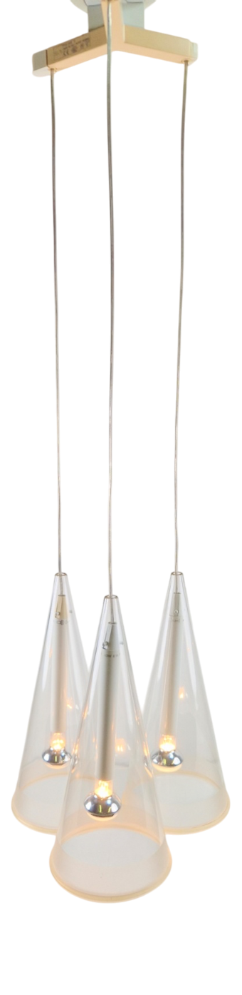 Italian Glass Fucsia 3 Pendant Lamp by Achille Castiglioni for