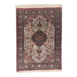 Vintage Persian Qum Rug, 03'07 X 04'10 For Sale