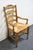 HIGH END VINTAGE Solid Rubberwood Country French Ladderback Dining Arm Chair w. Rush Seat 40.5" High 24.25" Wide 23.25"...