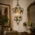 1950s Hollywood Regency Italian Floral Tole Painted Lantern / Chandelier - 3 Lights For Sale - Image 5 of 5