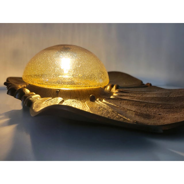 Monumental Sculptural Bronze Wall Lamp 1960s For Sale - Image 9 of 17