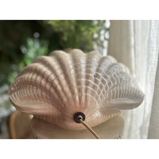 Pearly Glazed Ceramic Lamps in the shape of a Shell by Bon Día, 1960s, Set of 2 For Sale - Image 15 of 18