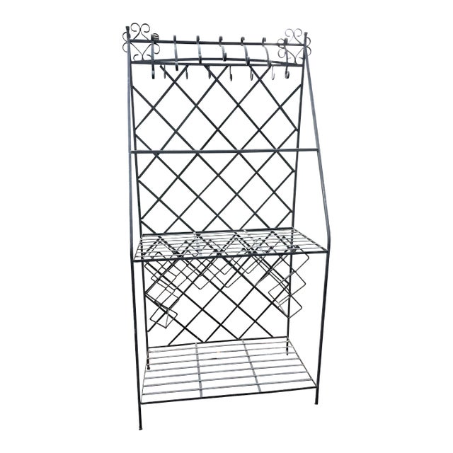 Tres Chic French Style Wrought Iron Baker’s Rack For Sale