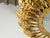 Mid 20th Century Mid 20th Century Spanish Gilt Metal Crown Chandelier with Leaves and Frosted Glass For Sale - Image 5 of 8