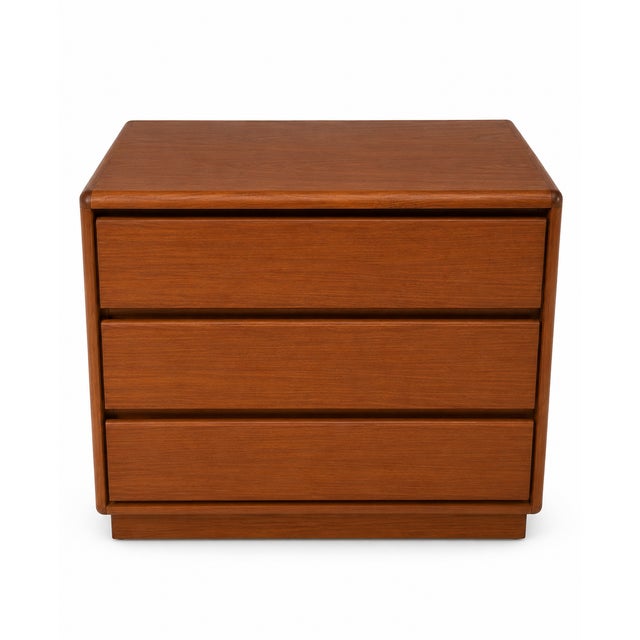 Mid-Century Modern Petite Teak Dresser, Three Drawers, Nightstand, Mid Century, McM, Danish Modern For Sale - Image 3 of 6