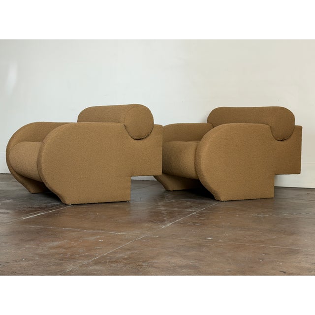 Vintage 1980's Attributed to Vladimir Kagan Arriviste Roll Back Lounge Chairs For Sale In Los Angeles - Image 6 of 14