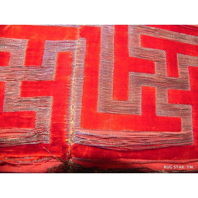 Late 18th Century A Large Red-Ground Cut Velvet and Metallic Thread 'Lotus' Kang Cover , Qing Dynasty 18th/19th Century For Sale - Image 5 of 8