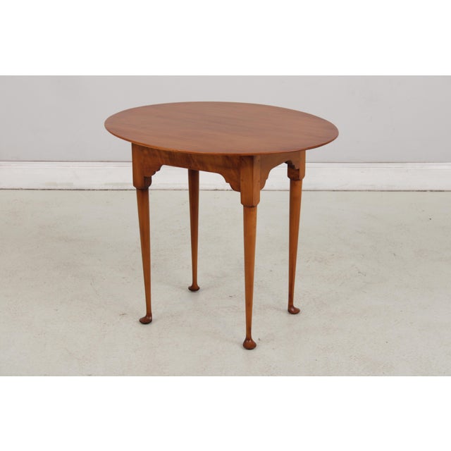Queen Anne Eldred Wheeler Cherry Oval Occasional Table For Sale - Image 3 of 13
