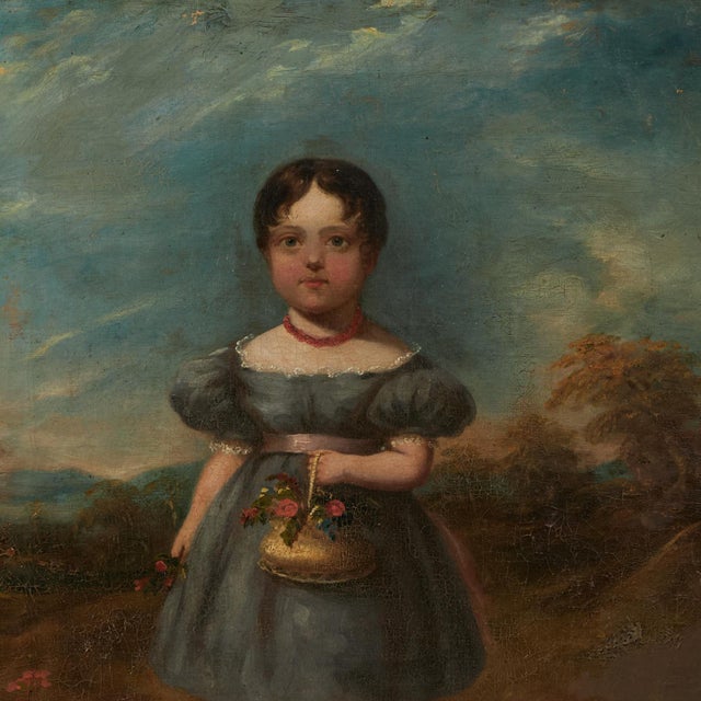 Pair of Antique English Portraits of the Binns Sisters For Sale - Image 12 of 18