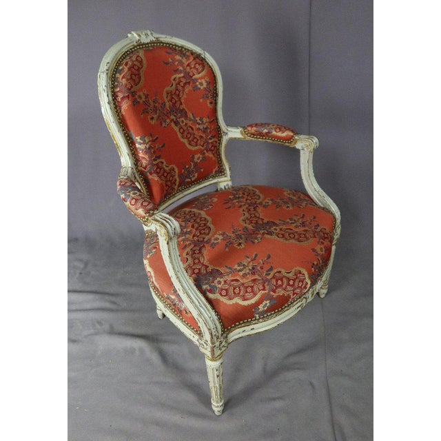 Louis XVI Salon Chairs and Sofa, Set of 7 For Sale - Image 4 of 13