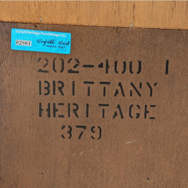 Drexel Heritage Brittany Collection Floral Secretary Desk, 1970s For Sale - Image 9 of 10