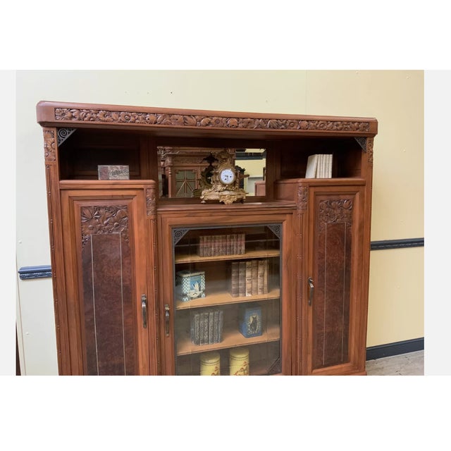 Vintage Bookcase inn Walnut, 1920s For Sale - Image 11 of 12
