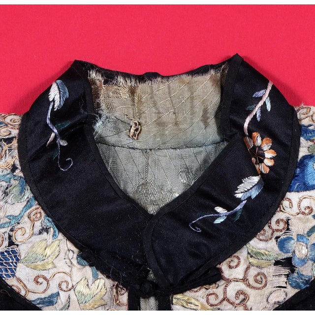 Large Framed Stunning Antique Chinese Embroidered Robe Qing Dynasty For Sale - Image 10 of 12
