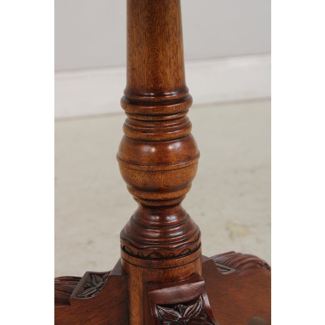 English Vintage Revolving Mahogany Pie Crust Tilt Top Table For Sale - Image 14 of 18