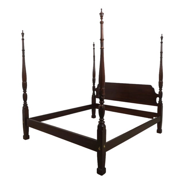 Ethan Allen King Size Georgian Court Cherry Poster Bed For Sale