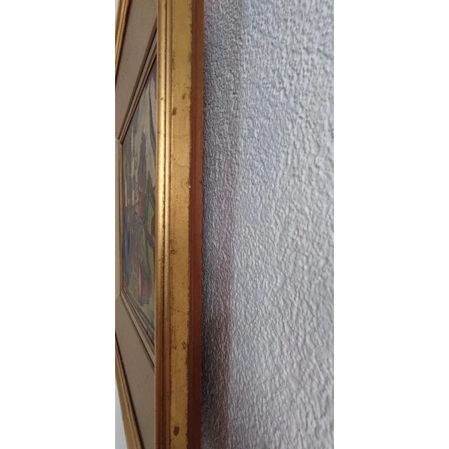 William Goliasch, Still Life with Watering Can and Cacti, 1960s, Oil and Gouache on Wood, Framed For Sale - Image 8 of 10