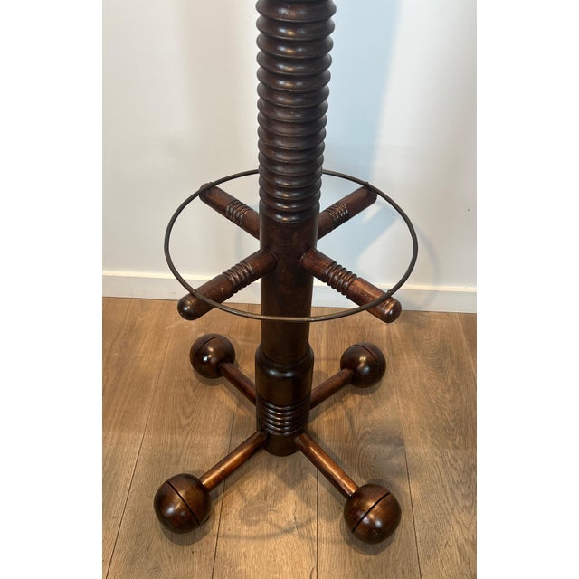 1950s Brutalist carved oak coat racks by Charles Dudouyt For Sale - Image 10 of 12
