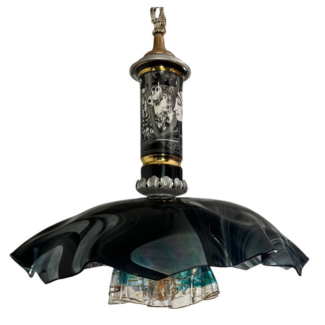 Mid 20th Century Hollohaza Porcelain Pendant Light For Sale - Image 16 of 18