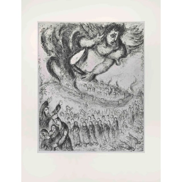 Marc Chagall, Jerusalem was Taken by Nebuchadnezzar as the\., Etching, 1956 For Sale